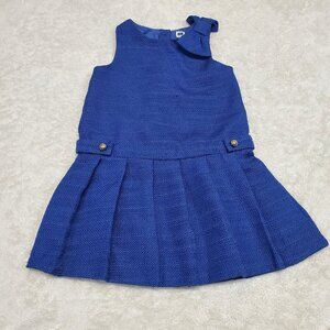 Janie‎ and Jack Royal Blue Bow Pleated Sleeveless Dress 4 Classic Formal Party
